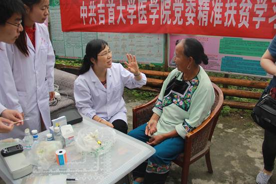 图1:沙永红教授为村民义诊